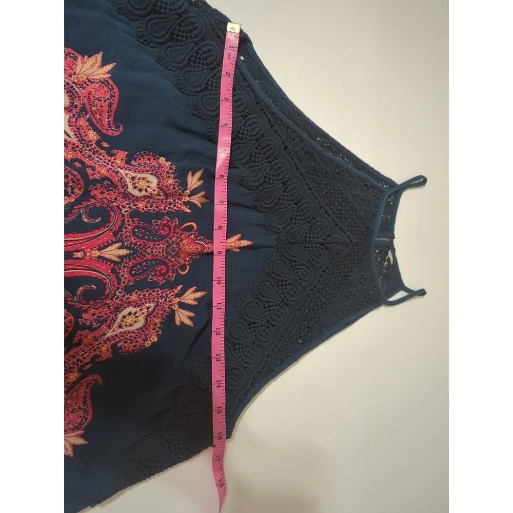 Intimately Free People Halter Crochet Tank Top Paisley Womens S Boho Hippie